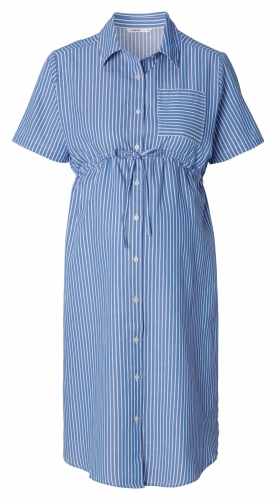 JAEDA STRIPE NURSING DRESS N193 CORNFLOWER