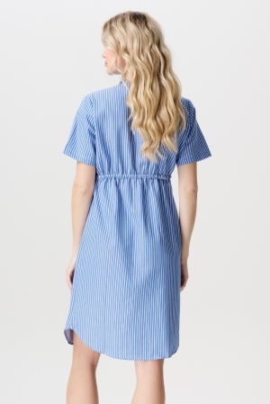 JAEDA STRIPE NURSING DRESS N193 CORNFLOWER