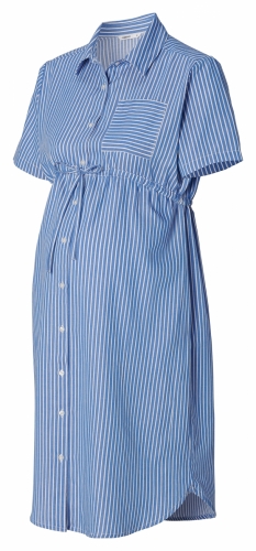 JAEDA STRIPE NURSING DRESS N193 CORNFLOWER