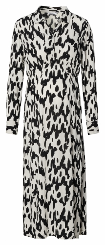KIKI NURSING DRESS LS N331 WAVY BLACK