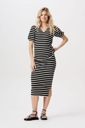 VIJA RIB SKIRT OTB STRIPE P090 BLACK