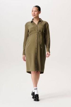 VEJEN NURSING DRESS LS 9526 P981 DARK