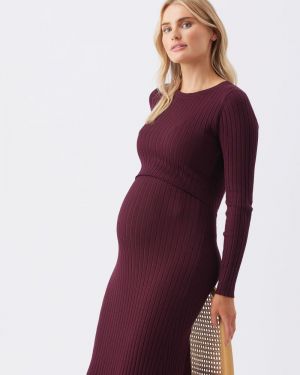 EDEN KNIT NURSING DRESS MAROON