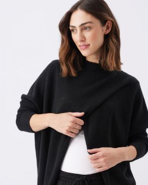 HALLIE CROSS OVER KNIT BLACK