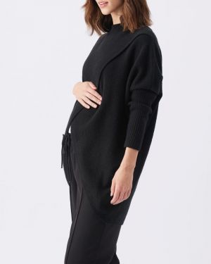 HALLIE CROSS OVER KNIT BLACK