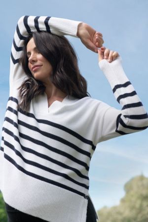 HANNA NURSING KNIT WHITE/NABY