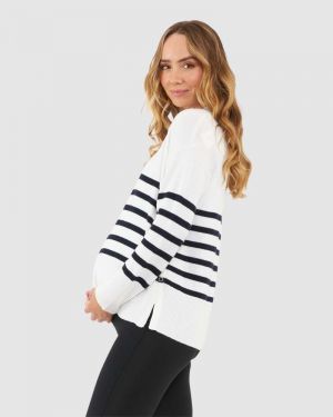 HANNA NURSING KNIT WHITE/NABY