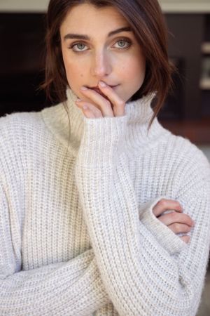 LAYLA ZIP THROUGH KNIT OAT MARLE