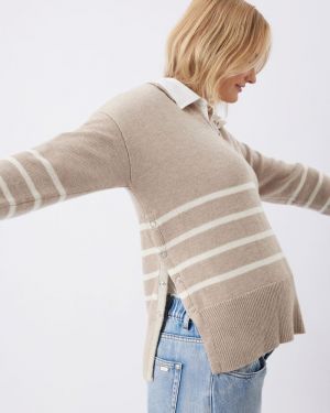 LORI NURSING KNIT LATTE/CHALK