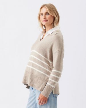 LORI NURSING KNIT LATTE/CHALK