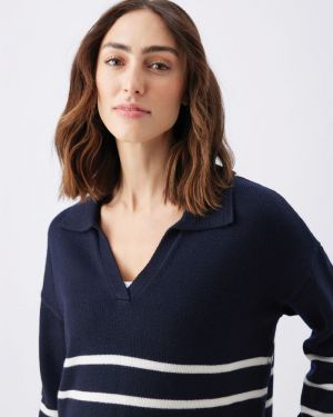 LORI NURSING KNIT NAVY/WHITE