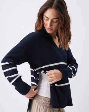 LORI NURSING KNIT NAVY/WHITE