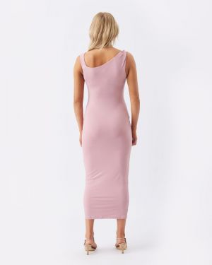LUXE KNIT OFF SHOULDER DRESS PINK