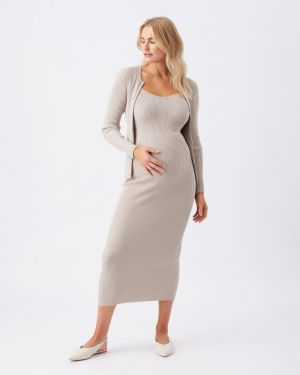 ROMEE ZIP THROUGH KNIT STONE