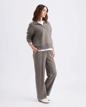 TERRY WIDE LEG JOGGER EARTH