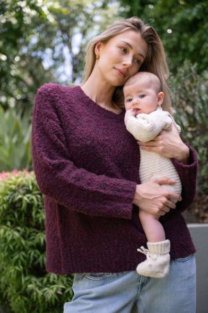 THEO COSY KNIT BURGUNDY