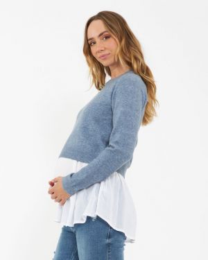 SANDY DETACHABLE NURSING KNIT DENIM MARLE