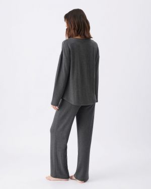 SUPER SOFT NURSING TOP CHARCOAL MARLE