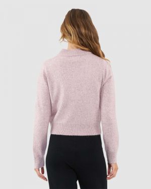 TIA CROP KNIT PINK MARLE