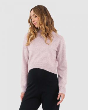 TIA CROP KNIT PINK MARLE