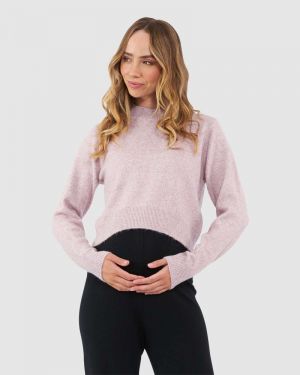 TIA CROP KNIT PINK MARLE