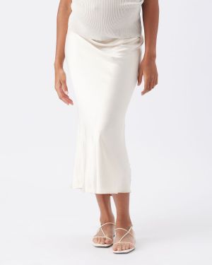 CRYSTAL SATIN SKIRT OYSTER