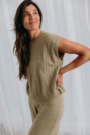 DONNA KNITWEAR PANTS 22 GREEN SAGE