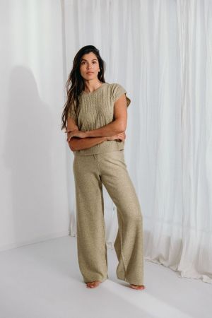 DONNA KNITWEAR PANTS 22 GREEN SAGE