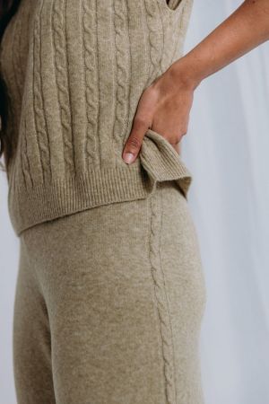 DONNA KNITWEAR PANTS 22 GREEN SAGE