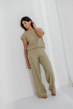 DONNA KNITWEAR PANTS 22 GREEN SAGE