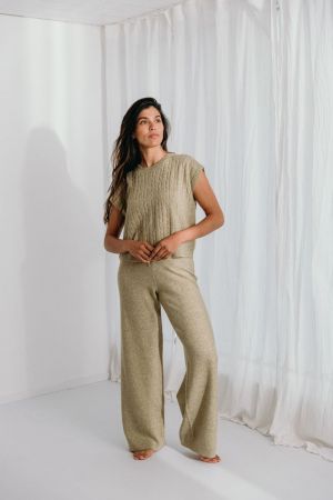DONNA KNITWEAR PANTS 22 GREEN SAGE