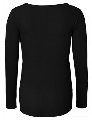 SARA NURSING RIB TOP LS 1060 P090 BLACK