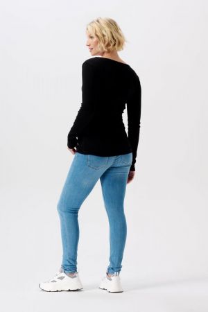 SARA NURSING RIB TOP LS 1060 P090 BLACK