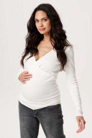 SARA NURSING RIB TOP LS 2148 N148 CREAM
