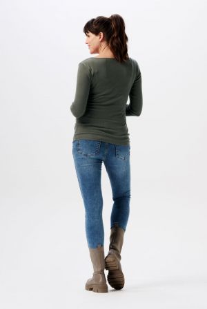 SARA NURSING RIB TOP LS 9535 P627 OLIVE