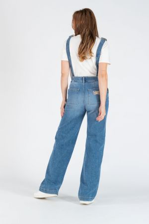 CHARLIE DUNGAREE TOP MID BLUE
