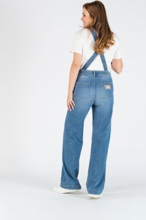 CHARLIE DUNGAREE TOP MID BLUE