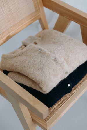 DRE BOUCLE KNIT CARDIGAN 02 LATTE