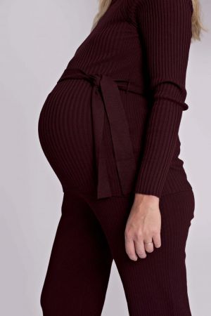 SHIRT KNIT BELT  044 BURGUNDY