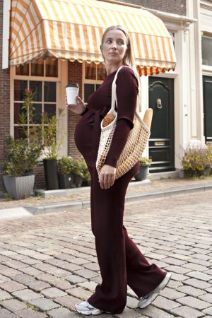 PANTS KNIT 044 BURGUNDY