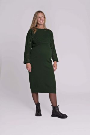 DRESS TWINSET+CROPPED SWEATER 6000 GREEN