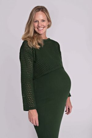 DRESS TWINSET+CROPPED SWEATER 6000 GREEN