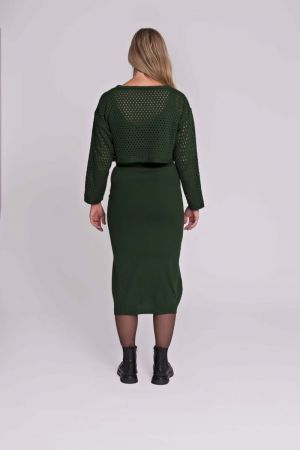 DRESS TWINSET+CROPPED SWEATER 6000 GREEN