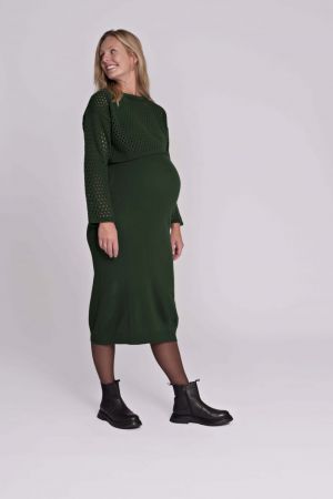 DRESS TWINSET+CROPPED SWEATER 6000 GREEN