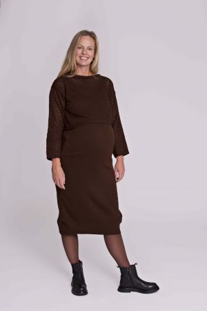 DRESS TWINSET+CROPPED SWEATER 8000 BROWN