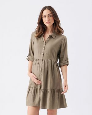 ADEL LINEN DRESS OLIVE