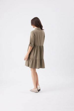 ADEL LINEN DRESS OLIVE