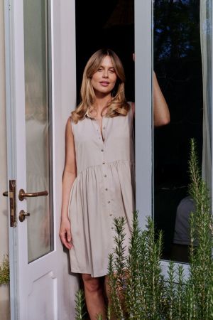 CHLOE TENCEL DRESS SAND