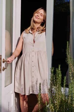 CHLOE TENCEL DRESS SAND