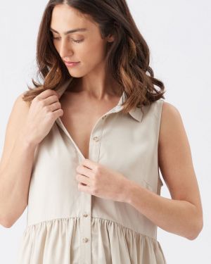CHLOE TENCEL DRESS SAND